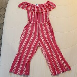 Eyeshadow Pink and White Striped Kids One Piece